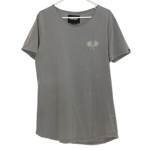 Nana Judy Tshirt Tunic Womens Size Large Palm Tree Beach Gray